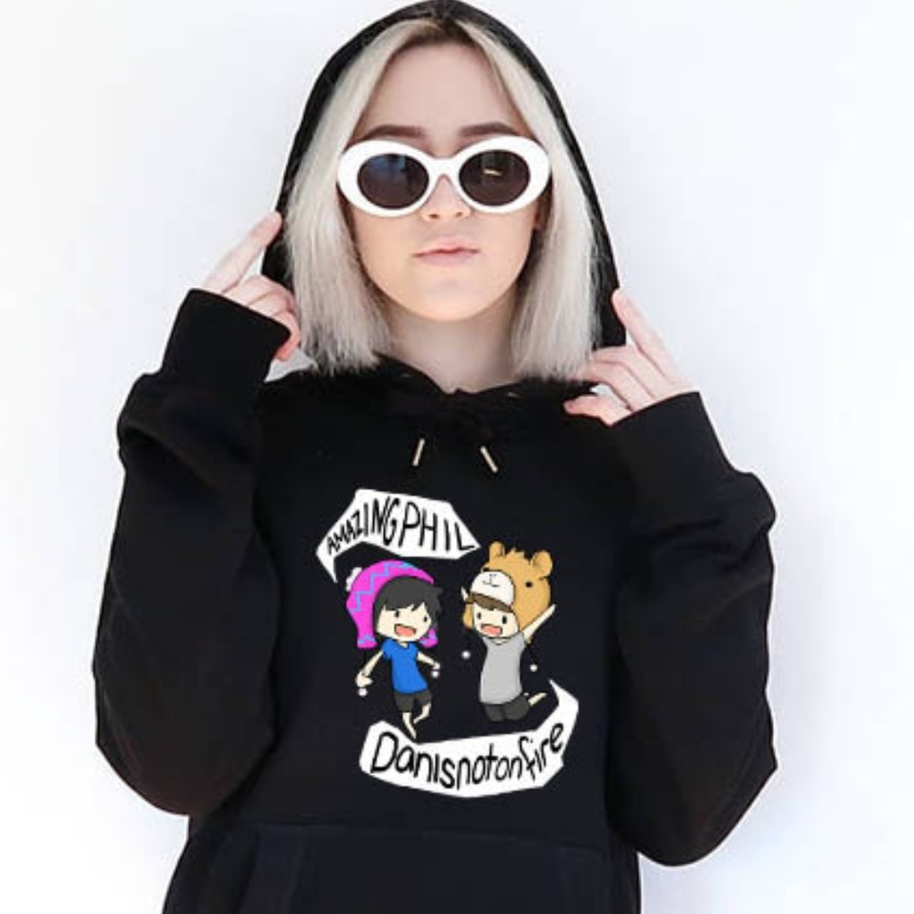 Dan and Phil Classic Black Hoodie